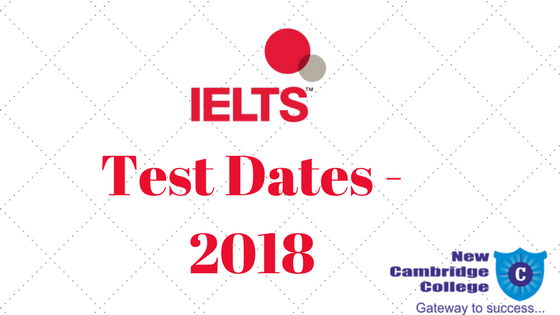 IELTS Test Dates for 2018